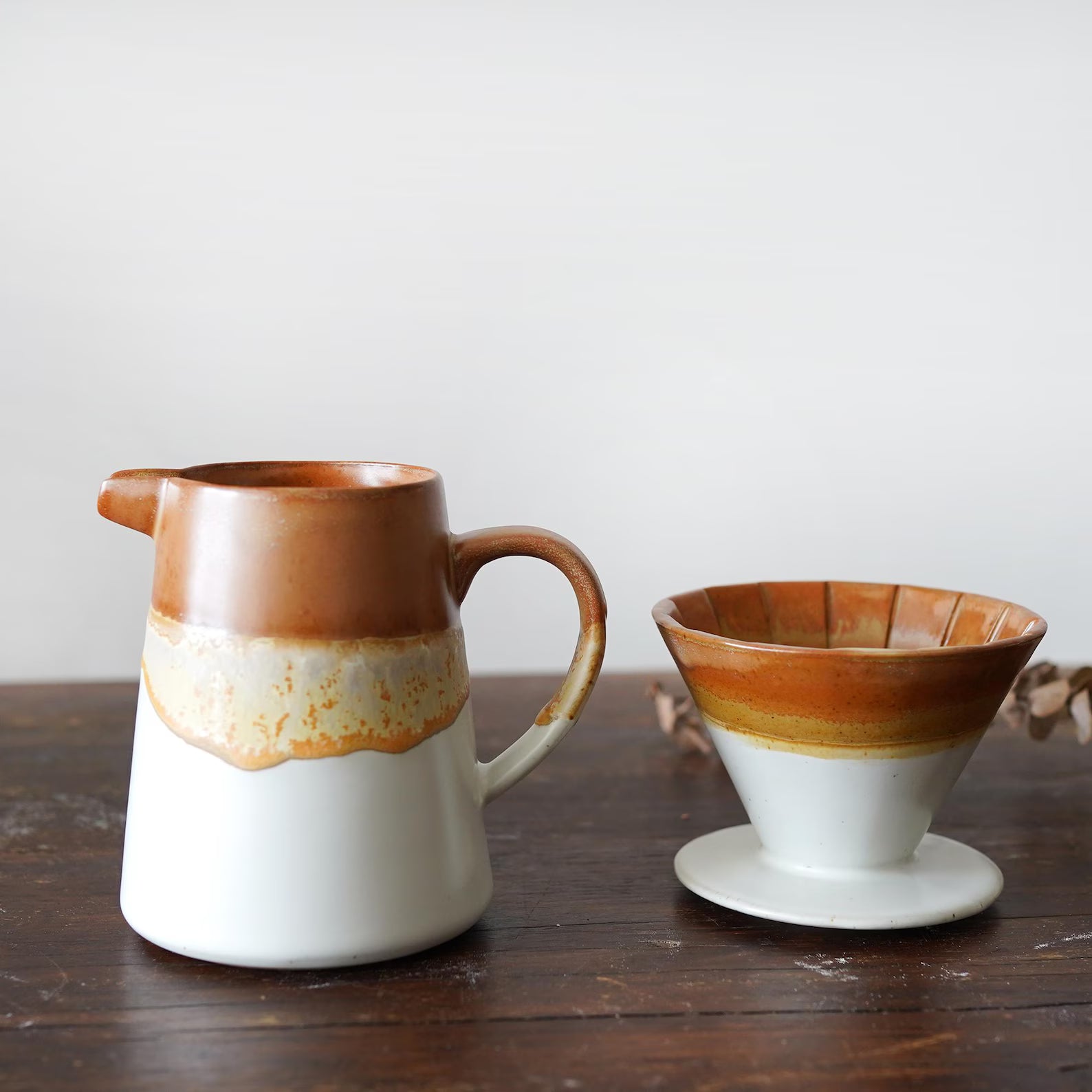 Ceramic Coffee dripper,Jug,White Ceramic Pour Over Coffee Server with Dripper ,Pour Over Coffee Maker /two tumblers,Coffee Dripper Gift Set