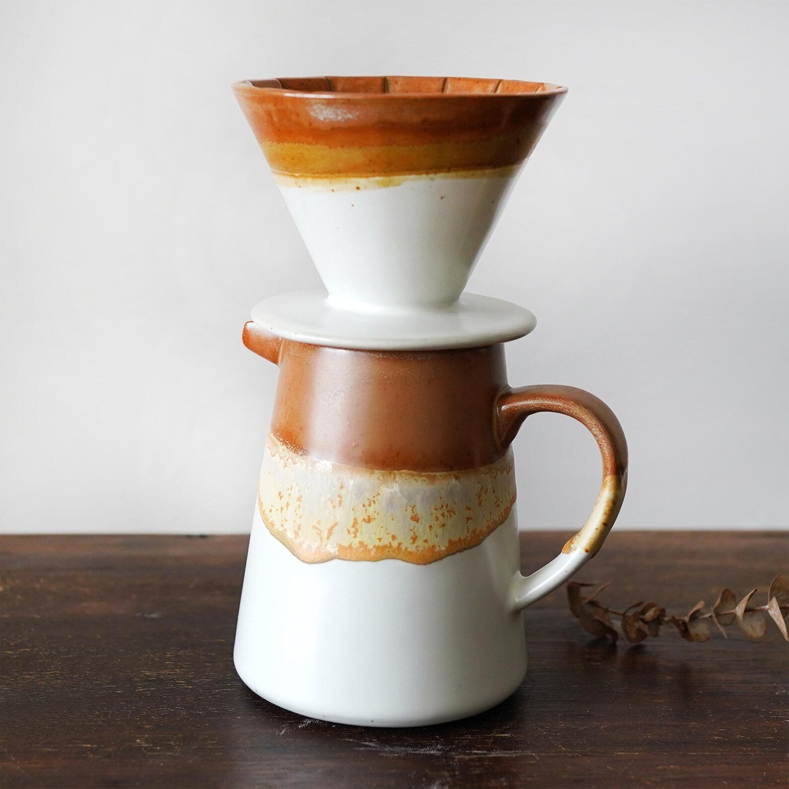 Ceramic Coffee dripper,Jug,White Ceramic Pour Over Coffee Server with Dripper ,Pour Over Coffee Maker /two tumblers,Coffee Dripper Gift Set