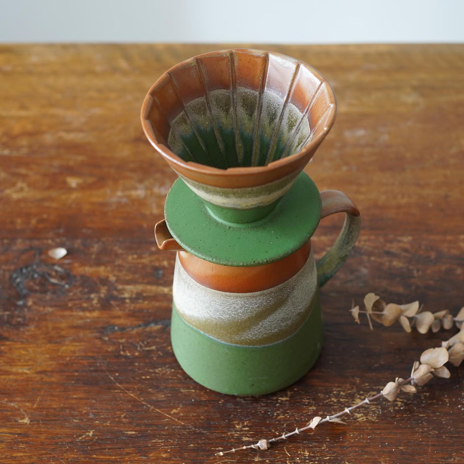 Ceramic Coffee dripper set,Green Ceramic Pour Over Coffee Server with Dripper ,Pour Over Coffee Maker Set,Coffee Gift Set,Teacher Gift