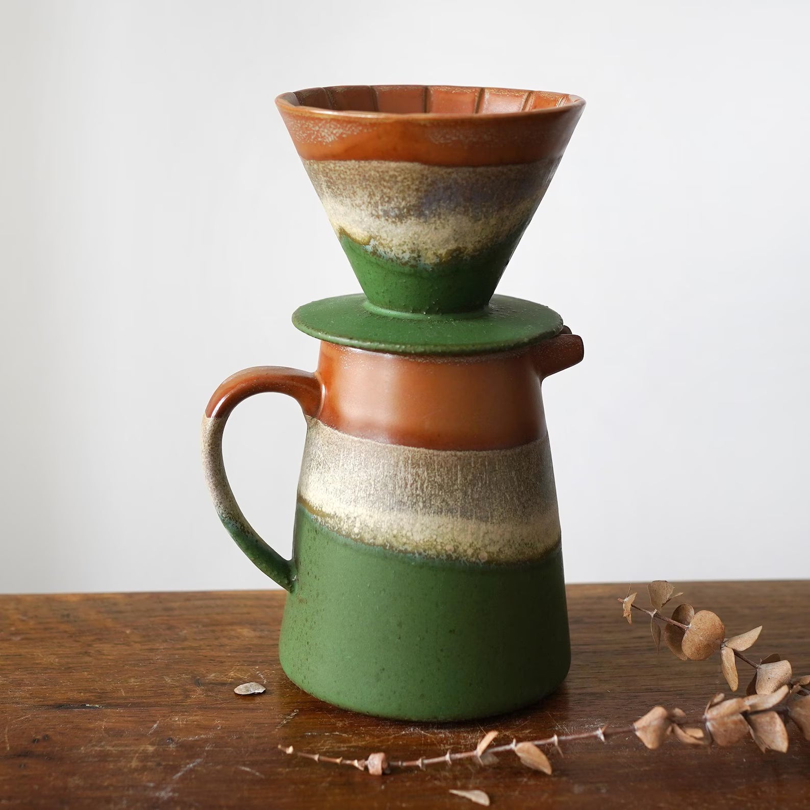 Ceramic Coffee dripper set,Green Ceramic Pour Over Coffee Server with Dripper ,Pour Over Coffee Maker Set,Coffee Gift Set,Teacher Gift