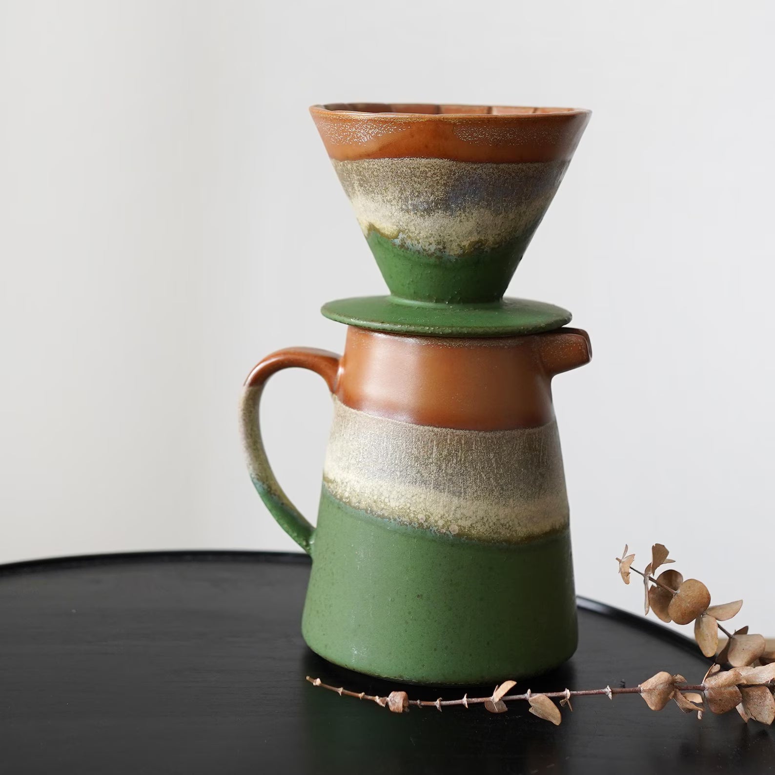 Ceramic Coffee dripper set,Green Ceramic Pour Over Coffee Server with Dripper ,Pour Over Coffee Maker Set,Coffee Gift Set,Teacher Gift