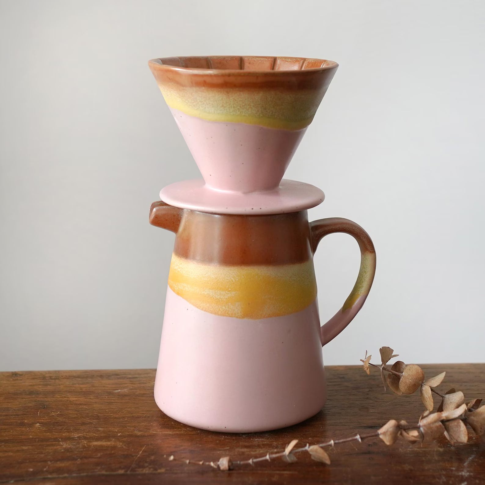 Ceramic Coffee dripper set,Coffee Jug,Pink Ceramic Pour Over Coffee Server with Dripper ,Pour Over Coffee Maker Set,Coffee Dripper Gift Set