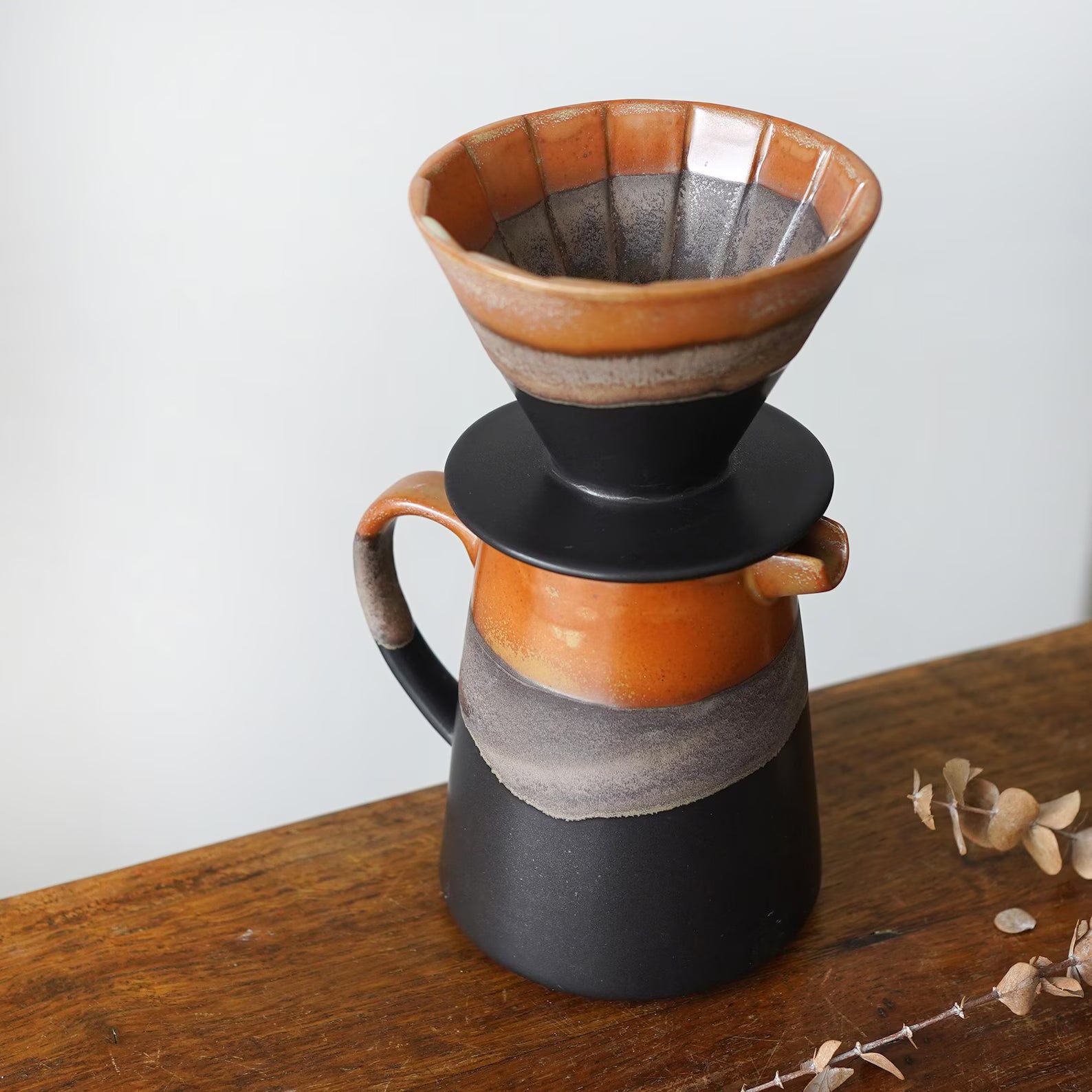 Ceramic Coffee dripper set,Coffee Jug,Black Ceramic Pour Over Coffee Server with Dripper ,Pour Over Coffee Maker Set,Coffee Dripper Gift Set