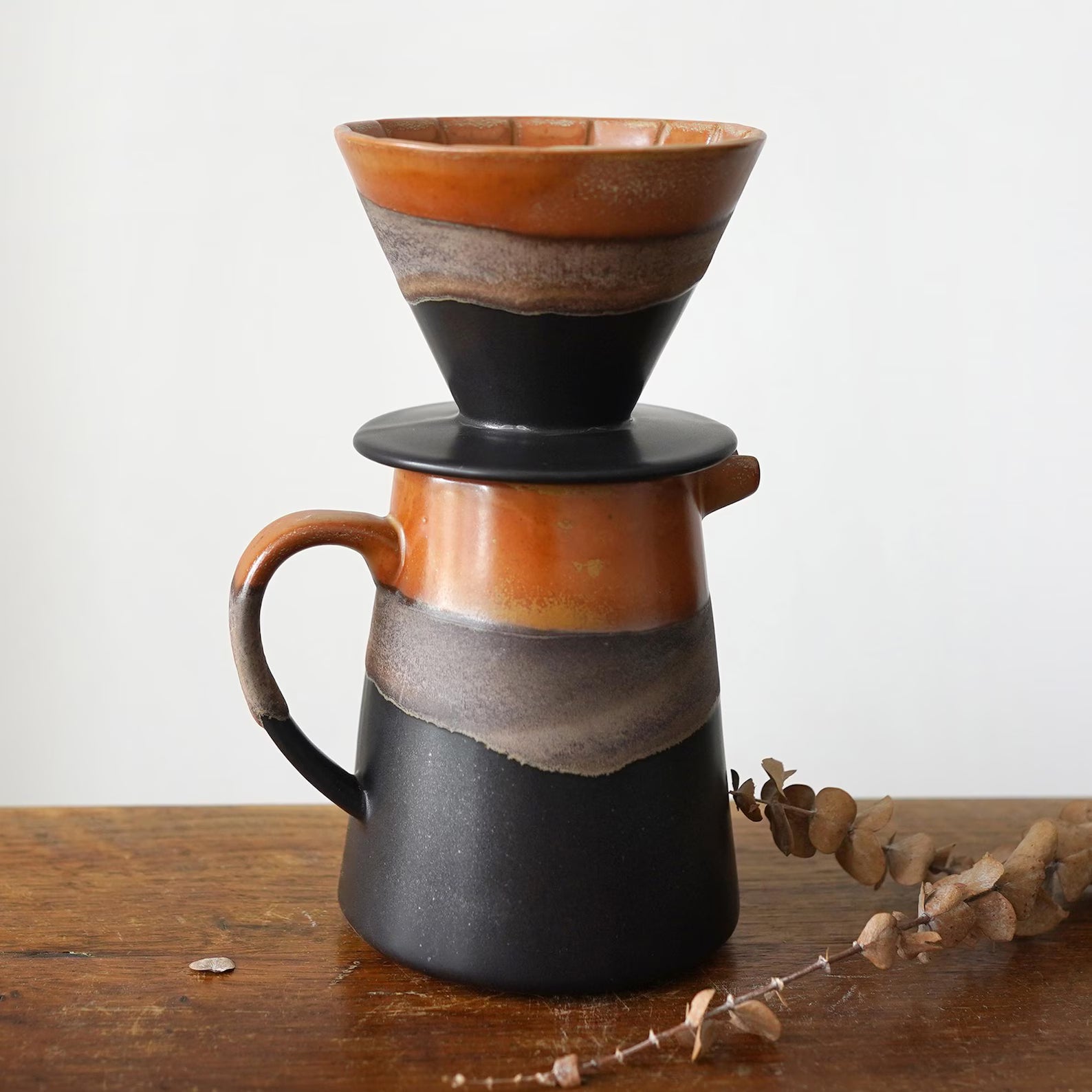 Ceramic Coffee dripper set,Coffee Jug,Black Ceramic Pour Over Coffee Server with Dripper ,Pour Over Coffee Maker Set,Coffee Dripper Gift Set