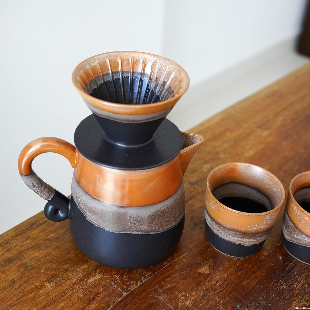 Large 31oz / Family Size Dripper with Jug,Black Ceramic Pour Over ,Pour Over Coffee Maker Set,Gift for Coffee Lovers,Christmas gift